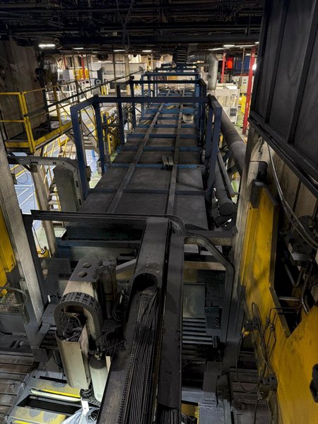 DUAL 315 TON AP&amp;T HOT STAMPING HYD. PRESS LINE W/ SCHWARTZ ROLLER HEARTH FURNACE