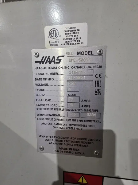 2021 HAAS UMC-500SS | Machining Centers, Horizontal, (5-Axis or More)