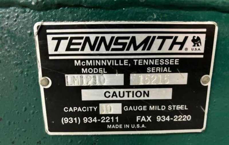 10 ga. x 12 ft, Used Tennsmith Power Shear, Model LM1210
