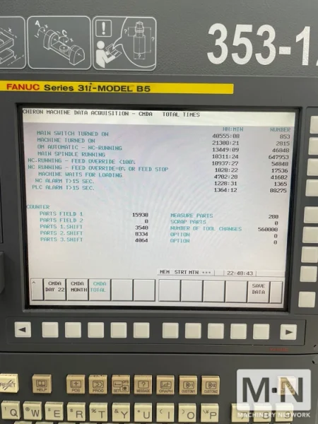 Chiron FZ12 FX CNC 5-Axis High Speed Plus Vertical Machining Center, 2015