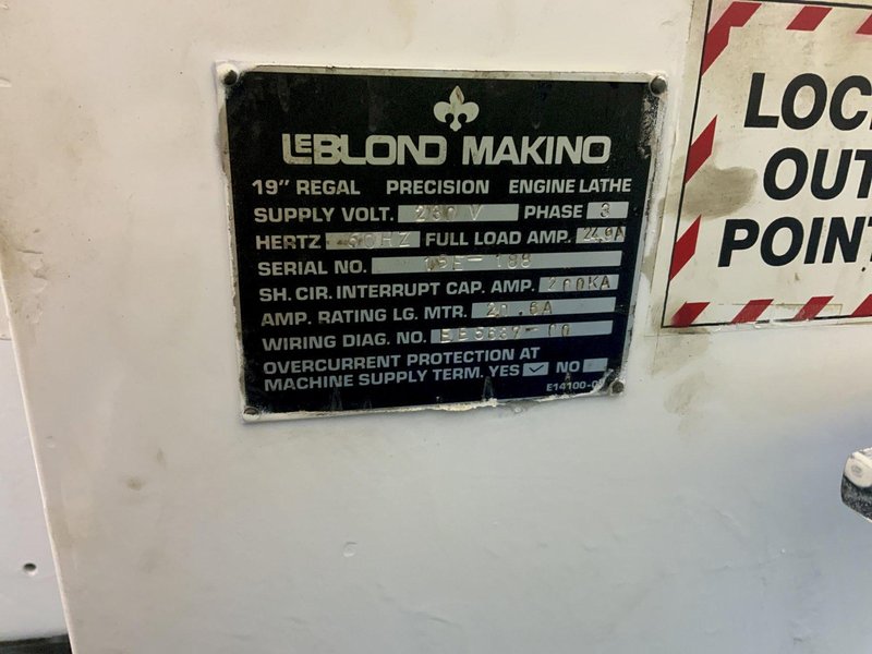 19" X 80" LEBLOND MAKINO ENGINE LATHE: STOCK #80827