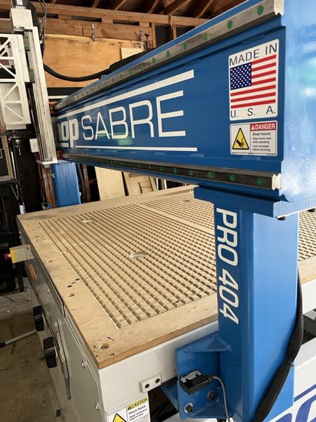 4’x8′ ShopSabre Pro 404 CNC Router, 2018 – Dust Collector, Vacuum Pump