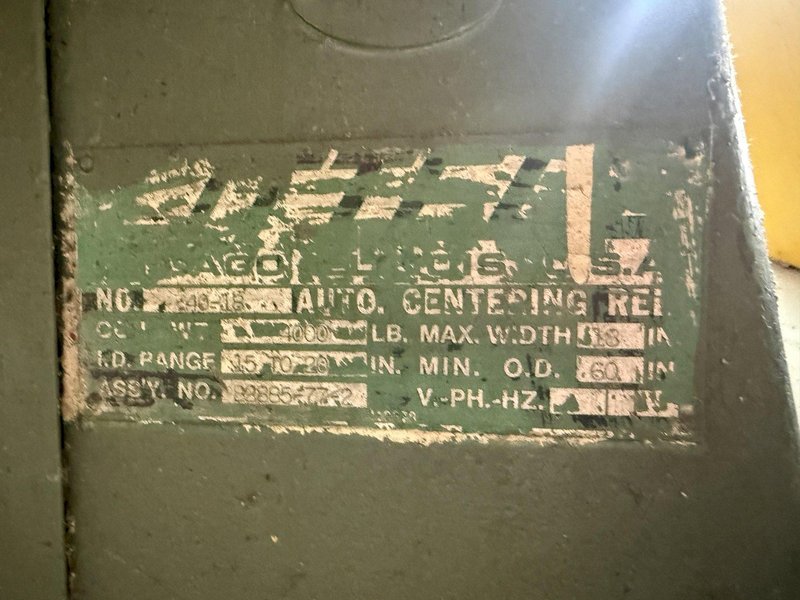 4,000 LBS X 18” LITTELL MODEL 40-18 MOTORIZED COIL REEL UNCOILER: YOBRO #26030
