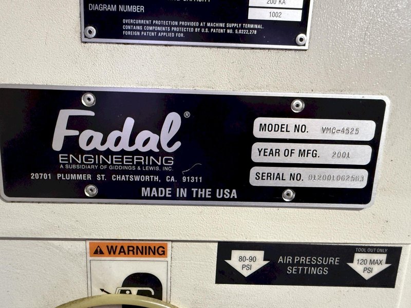 FADAL VMC 4525 CNC Vertical Machining Center with 5th Axis Rotary table