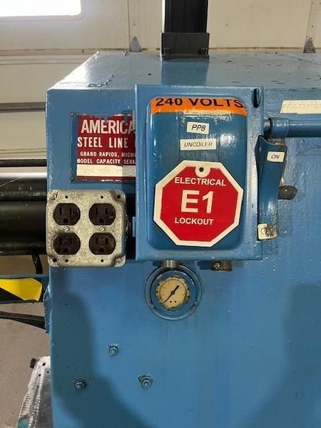 6,000# x 34&quot; AMERICAN STEEL LINE NONMOTORIZED UNCOILER STOCK # 3788