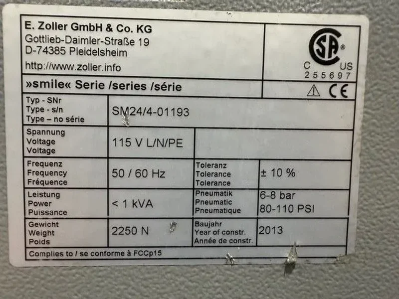 ZOLLER SMILE 400 Presetter 2013’ Pilot 2.0 German #7455