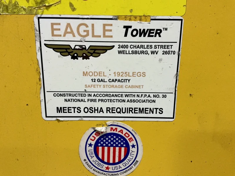 EAGLE 12 GALLONS FLAMMABLE LIQUID STORAGE CABINET  -  1925LEGS