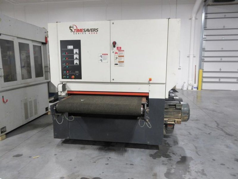 Time Savers 4300 Series Triple Head 52" Wide Belt Conveyor Feed Sanding Machine, Model 4331-45-001- Auction Item