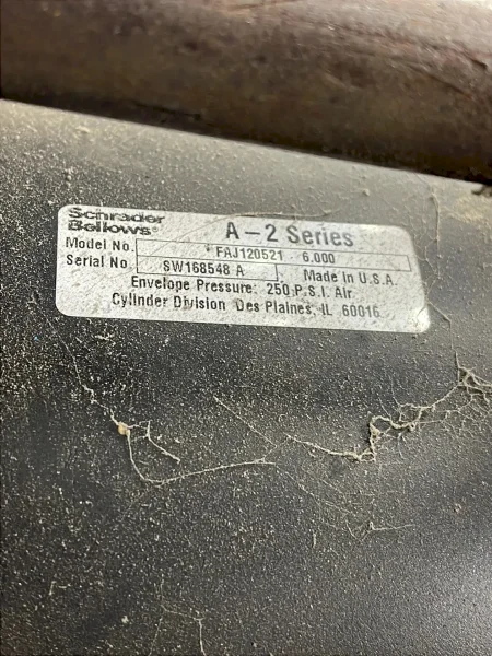 SCHRADER BELLOWS 250 PSI AIR, 30.5”X16” PNEUMATIC PRESS ASSEMBLY  -  FAJ120521