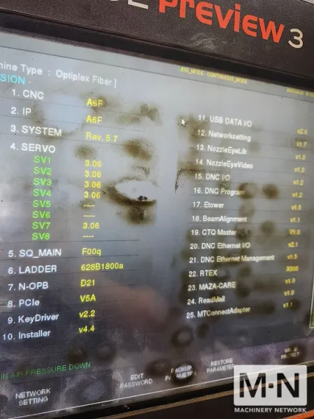 2014 4000 WATT MAZAK OPTIPLEX FIBER CNC LASER