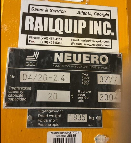 NEUERO GEDI Part# 3277 MOBILE VEHICLE LIFT 20 TON VEHICLE LIFT USED