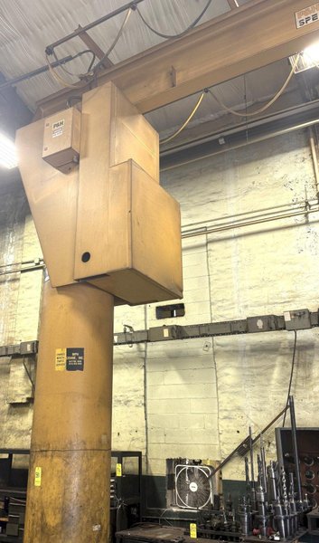 3 Ton P &amp; H Floor Mount Jib Crane, 18' Under, 18' Span, Power Rotation, Power Trolley, Hoist