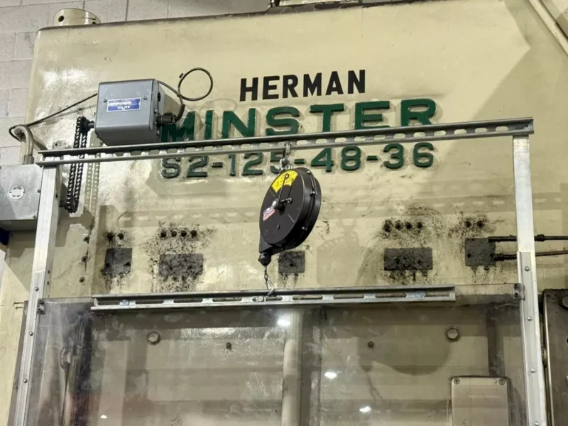 125 TON MINSTER MODEL #S2-125-48-36 SSDC PRESS, 10" STROKE: YOBRO #25090