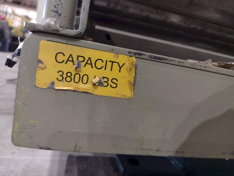 3800 LBS X 60" X 42" SOUTHWORTH MODEL #LS4-36 HYDRAULIC SCISSOR LIFT TABLE WITH ROLLER TOP, 110 VOLT: STOCK #20880