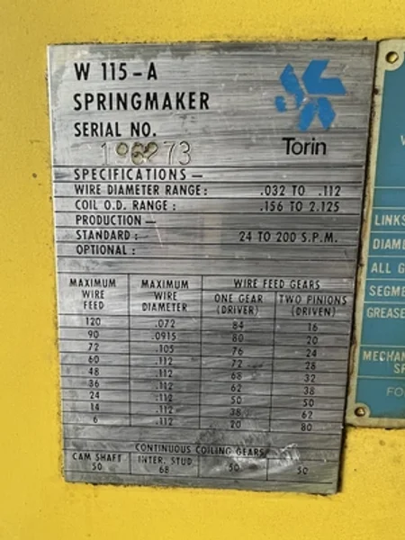 TORIN #W 115A SPRING COILER
