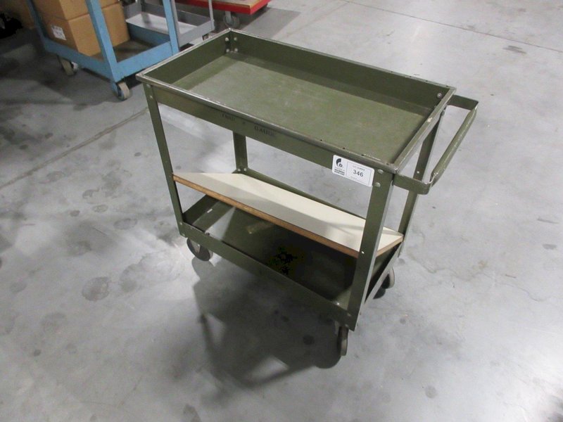 Steel Rolling Shop Cart with 2 Shelves- Auction Item