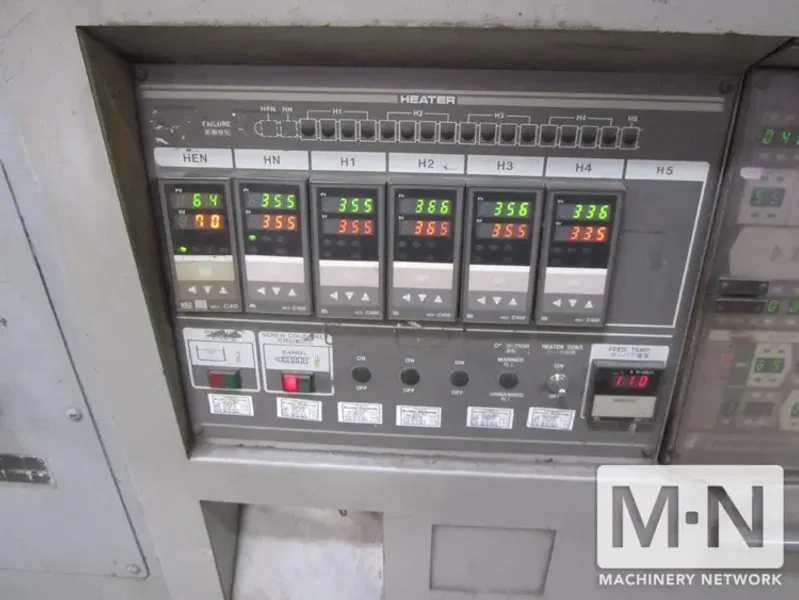 610 TON 124 OZ TOSHIBA MODEL ISF610-SII-59B INJECTION MOLDING MACHINE MFG 1994