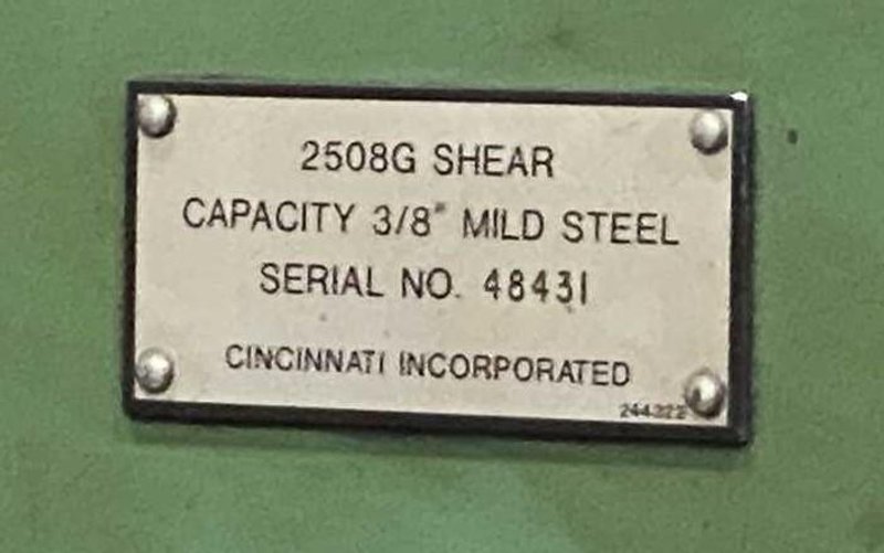 0.375&quot; x 8&#039; Cincinnati Shear
