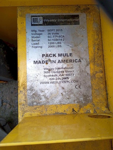 1 - PREOWNED 2015 PACK MULE SC-775-6CA Maintenance Cart - Used, Compact &amp; Versatile Design