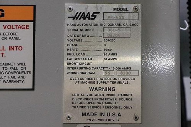 HAAS VF4SS VERTICAL MACHINING CENTER