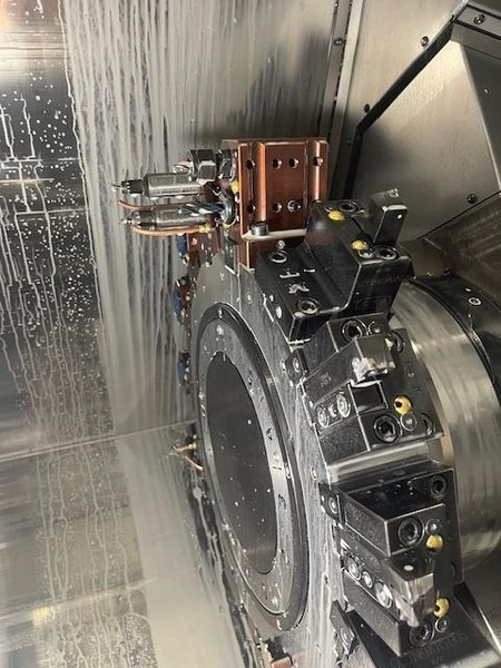 Eurotech TA-20-YS-640 Multi Axis CNC Lathe, 2021 – LNS Bar Feeder, Live Tooling, Fanuc Control