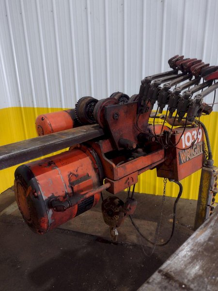 2000 LBS (1 TON) WRIGHT MODEL #W1 CABLE HOIST W/ POWERED TROLLEY: STOCK #18743