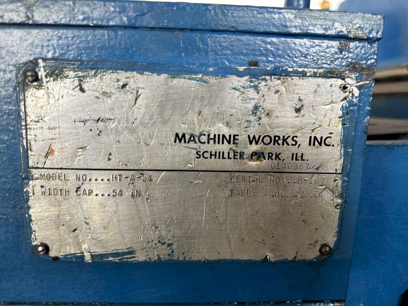 54&quot;  DAHLSTROM HT-A-54 ADJUSTABLE HUMP TABLE. STOCK # 0467324