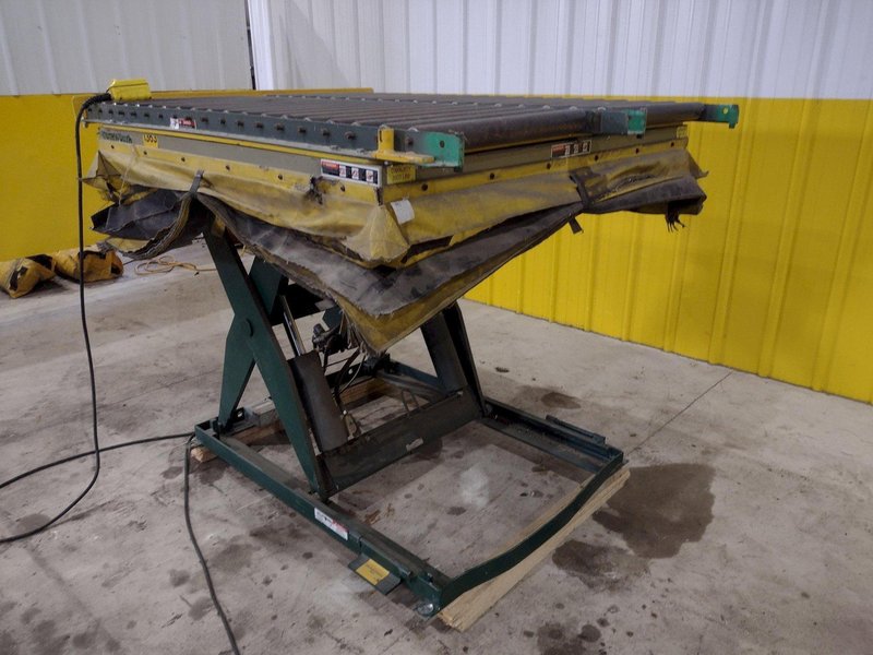 60" X 48" X 3500 LB SOUTHWORTH MODEL #LS4-36 DOUBLE ROLLER TOP LIFT TABLE, 110V SINGLE PHASE: STOCK #20926