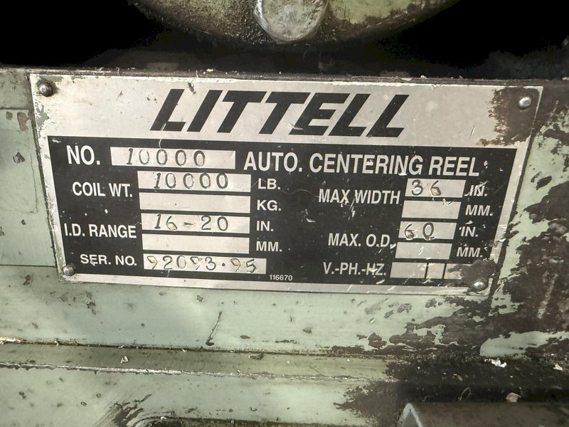 10,000 LBS X 36" LITTELL MODEL #1000 PULL OFF COIL REEL UNCOILER : YOBRO #25422