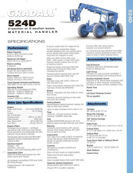 24' GRADALL MODEL #524 OFF ROAD TELEHANDLER, WITH SOLID RUBBER TIRES: YOBRO #25163