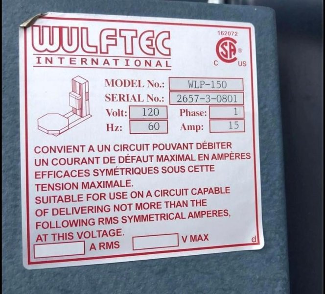 WULFTEC  MODEL WLP-150 SEMI AUTO PALLET STRETCH WRAPPER STOCK # 2782