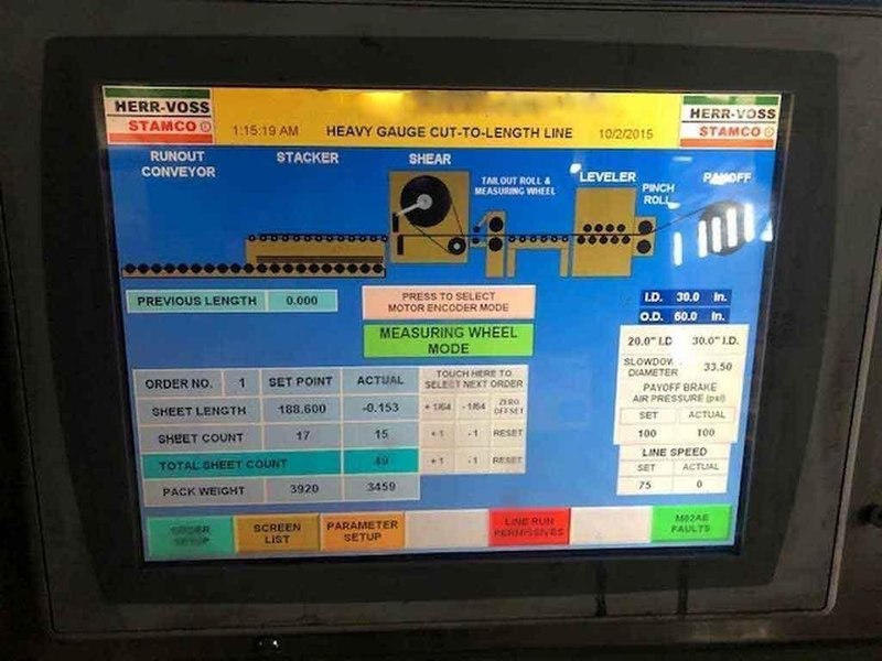 72" x 0.250" x 80,000# Herr Voss Cut To Length Line