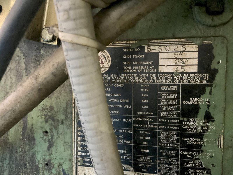 45 TON MINSTER OBI PRESS: STOCK #80754