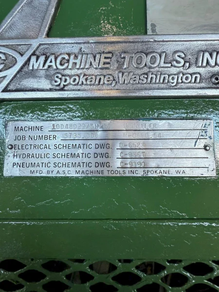 10,000 LBS X 48” X 72&quot; OD ASC MODEL #10D48D22/5H200 DOUBLE END COIL REEL UNCOILER: STOCK #23383