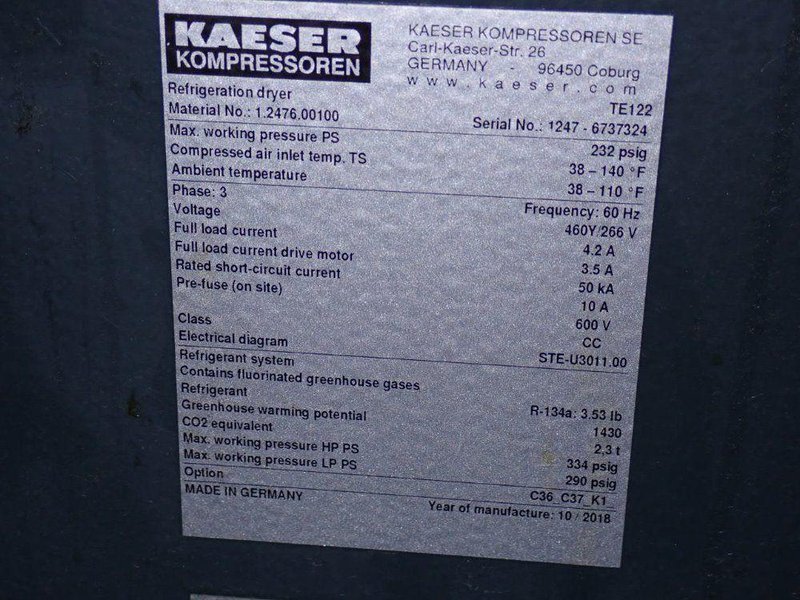 KAESER REFRIGERATED DRYER  -  TE122
