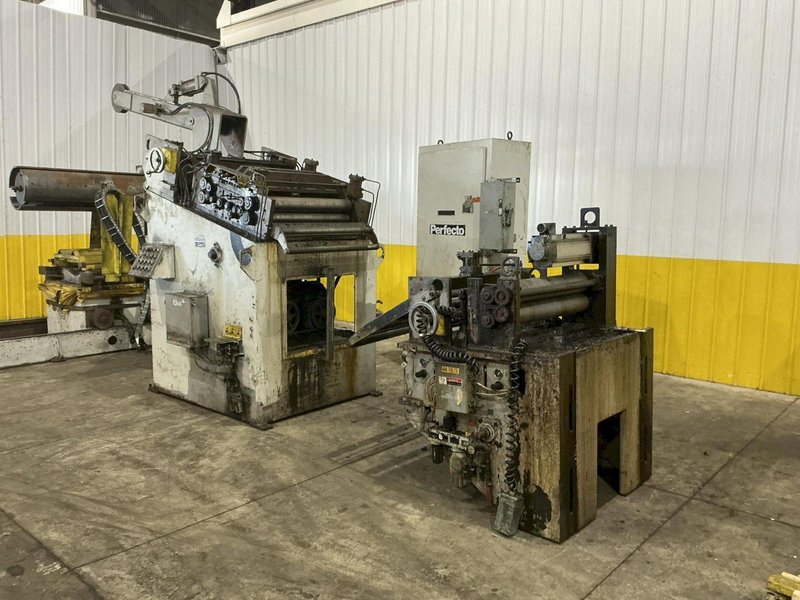 30,000 LBS X 36" PERFECTO COIL FEED LINE, COIL REEL UNCOILER &amp; STRAIGHTENER: YOBRO #24871