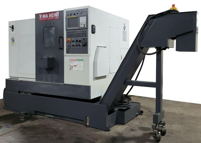 Yama Seiki GLS-2000 CNC Lathe, 2011 – Fanuc Control, Tailstock &amp; Quill, Chip Conveyor, Rigid Tapping, 10 Tool Turret