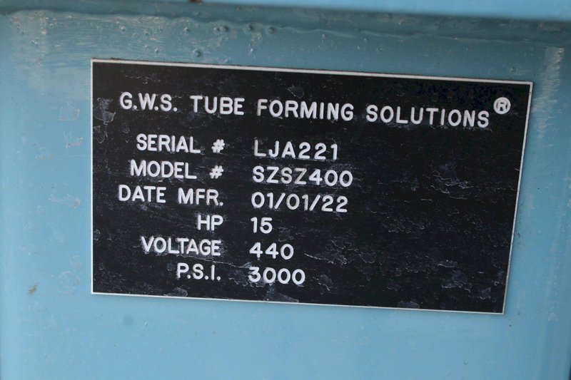 GWS MODEL #SZSZ40 TUBE FORMING MACHINE; STOCK #76445