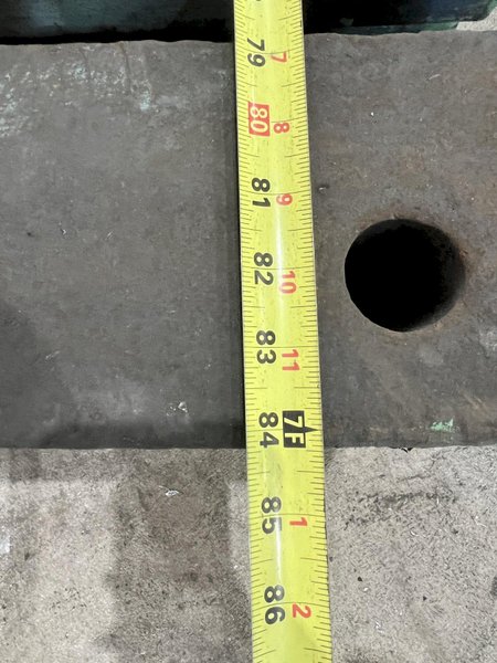 84&quot; x 46&quot; x 8&quot; T SLOTTED SOLID BOLSTER PLATE: STOCK 20969