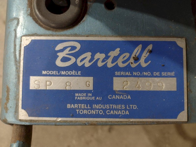 12&quot; BARTWELL MODEL #SP8G GAS ENGINE FLOOR SCARIFIER: STOCK #16196