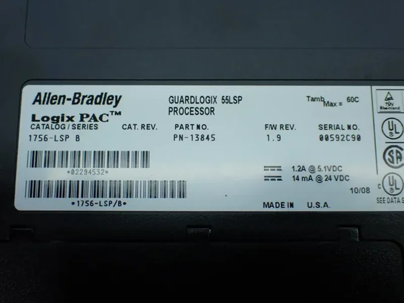 ALLEN-BRADLEY 10 SLOT CHASSIS W/PROCESSOR AND I/O MODULES  -  1756-A10