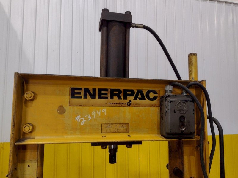 50 TON ENERPAC H-FRAME HYDRAULIC SHOP PRESS: YOBRO #23949