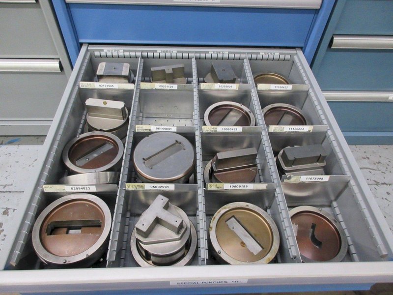 Lista Cabinet with 9 Drawers and Contents 112 and Marathon 112 Style Wiedemann C3000 Turret Special Punches- Auction Item