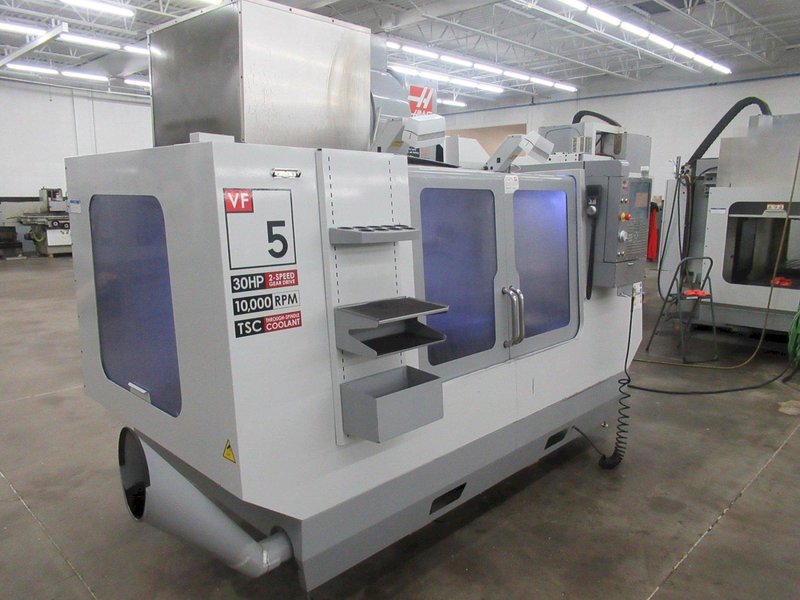 Haas VF-5/40 CNC Vertical Machining Center, 10K RPM, 24 ATC, Thru Spindle Coolant, Probing, 4th Axis Drive, 2 Speed Gearbox