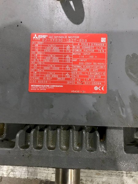 MITSUBISHI SJ‑VKS30‑16ZT‑S03 SPINDLE MOTOR USED