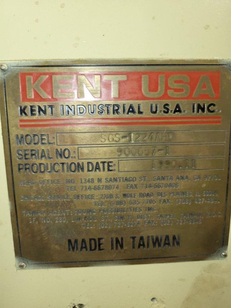 12&quot; X 24&quot; KENT SGS-1224AHD HYDRAULIC SURFACE GRINDER: YOBRO #24466