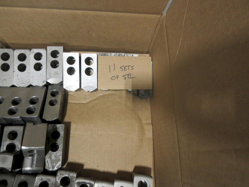 Steel and Aluminum Soft Jaws – 1.5MM X 60 Serrated for 8″ 3-Jaw Chucks, (11) Sets of Steel, (76) Sets of Aluminum- Auction Item