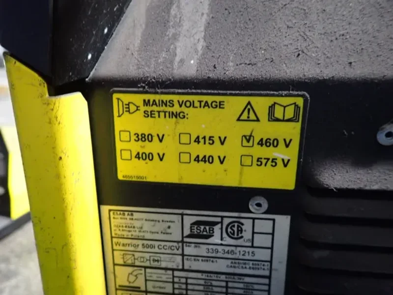 Esab Welder - Warrior 500i Cc/cv