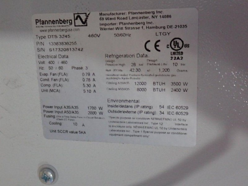 PFANNENBERG 12,000 BTU AIR CONDITIONER  -  DTS 3245