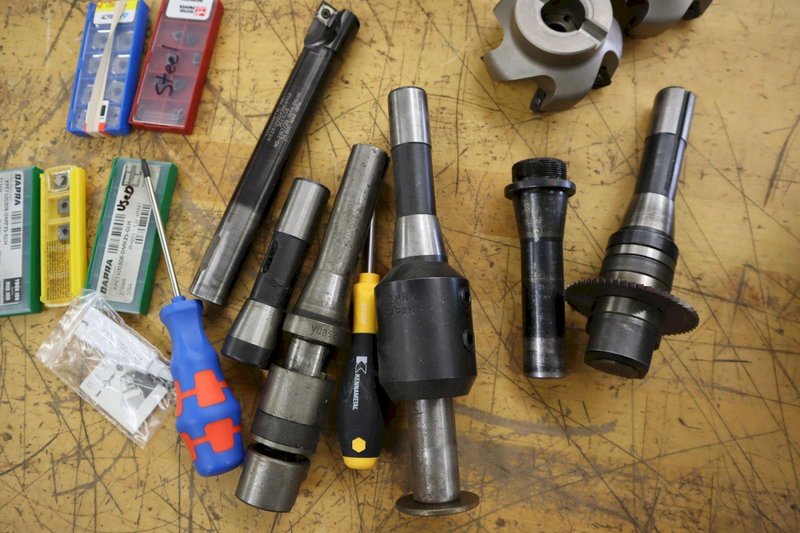CAT40 Tool Holder with 3" Shell Mills, R8 Assorted Tool Holders, 1" Shell Mill with Inserts- Auction Item